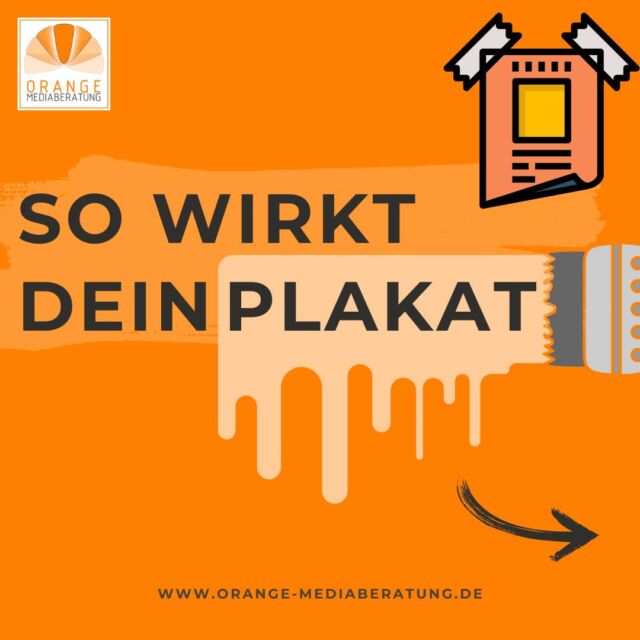 Du überlegst Plakate in dem Aushang zu bringen? Dann schau Dir jetzt an, wie Deine Plakate auf andere wirken:

1. Hohe Sichtbarkeit: Plakate sind großformatige Werbeträger, die an gut frequentierten Standorten im öffentlichen Raum platziert werden. Sie bieten eine hohe Sichtbarkeit und erreichen eine breite Zielgruppe.🌍👀

2. Aufmerksamkeit erregen: Durch kreative Gestaltung, auffällige Farben und Bilder können Plakate die Neugier der Betrachter wecken und ihre Aufmerksamkeit binden.🎨👁️

3. Langfristige Wirkung: Im Gegensatz zu anderen Werbeformen wie Fernsehwerbung oder Online-Anzeigen sind Plakate ständig präsent und können über einen längeren Zeitraum wirken. Sie haben die Möglichkeit, sich in das Gedächtnis der Menschen einzuprägen und eine nachhaltige Wirkung zu erzielen.📅💡

4. Gezielte Standortwahl: Ob an stark befahrenen Straßen, in Einkaufszentren oder an anderen gut besuchten Orten - die richtige Standortwahl ermöglicht es, die gewünschte Zielgruppe effektiv anzusprechen.📍🎯

5. Kosteneffizienz: Plakate sind im Vergleich zu anderen Werbemedien oft kostengünstiger. Insbesondere für lokale Unternehmen mit begrenztem Budget können Plakate eine effektive Werbeoption sein.💰📈

6. Lokale Präsenz: Plakate können dazu beitragen, eine starke lokale Präsenz aufzubauen. Sie ermöglichen es Unternehmen, ihre Botschaften gezielt in ihrer unmittelbaren Umgebung zu verbreiten und sich als relevante Marke in der Gemeinschaft zu etablieren.🏙️🤝

7. Hohe Akzeptanz: Plakate werden oft als vertrauenswürdig wahrgenommen, da sie im öffentlichen Raum präsent sind und eine physische Präsenz haben.🌟🔒

8. Unabhängig von Technologie: Im Gegensatz zu digitalen Werbeformen sind Plakate nicht von Technologie abhängig. Es wird kein Strom, kein Internetzugang oder kein Bildschirm benötigt.⚡💻

9. Hohe Reichweite: Plakate sind nicht auf bestimmte demografische Merkmale oder Nutzerprofile beschränkt, sondern können Menschen unterschiedlichen Alters und Hintergrunds ansprechen.🚀👥

Kontaktier uns gerne jederzeit unter 04421 / 98 38 592 oder info@orange-mediaberatung.de🍊